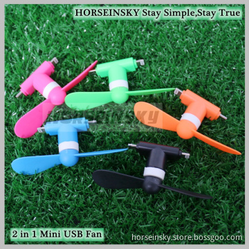 Promotional Gift Portable Fan USB Mini Fan 2 in 1 USB Fan for Both iPhone and Android